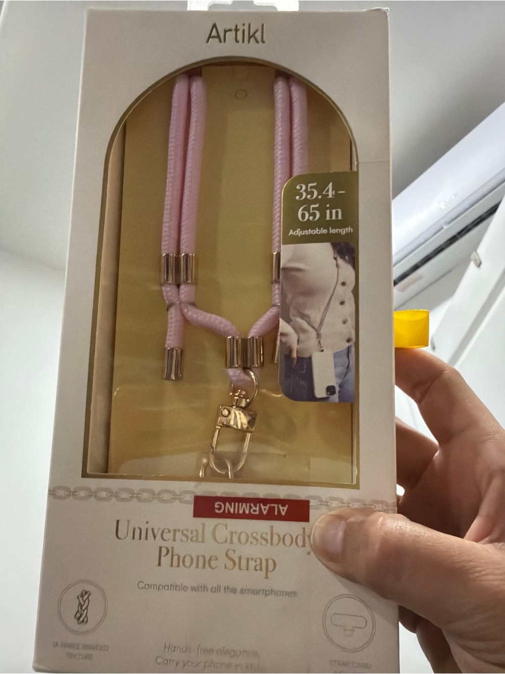 NIB Artikl Universal Crossbody Phone Strap Pink Gold Adjustable Lanyard NWT